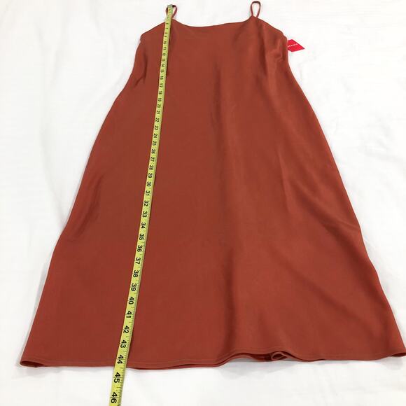 NWT SPANX Carefree Crepe Reversible Slip Midi Dress Coral Orange Sedona - Picture 11 of 14